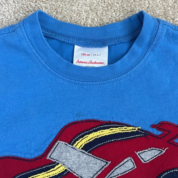 Hanna Andersson race car appliqué long sleeve tshirt, size 120 (6-7) - Picture 3 of 7